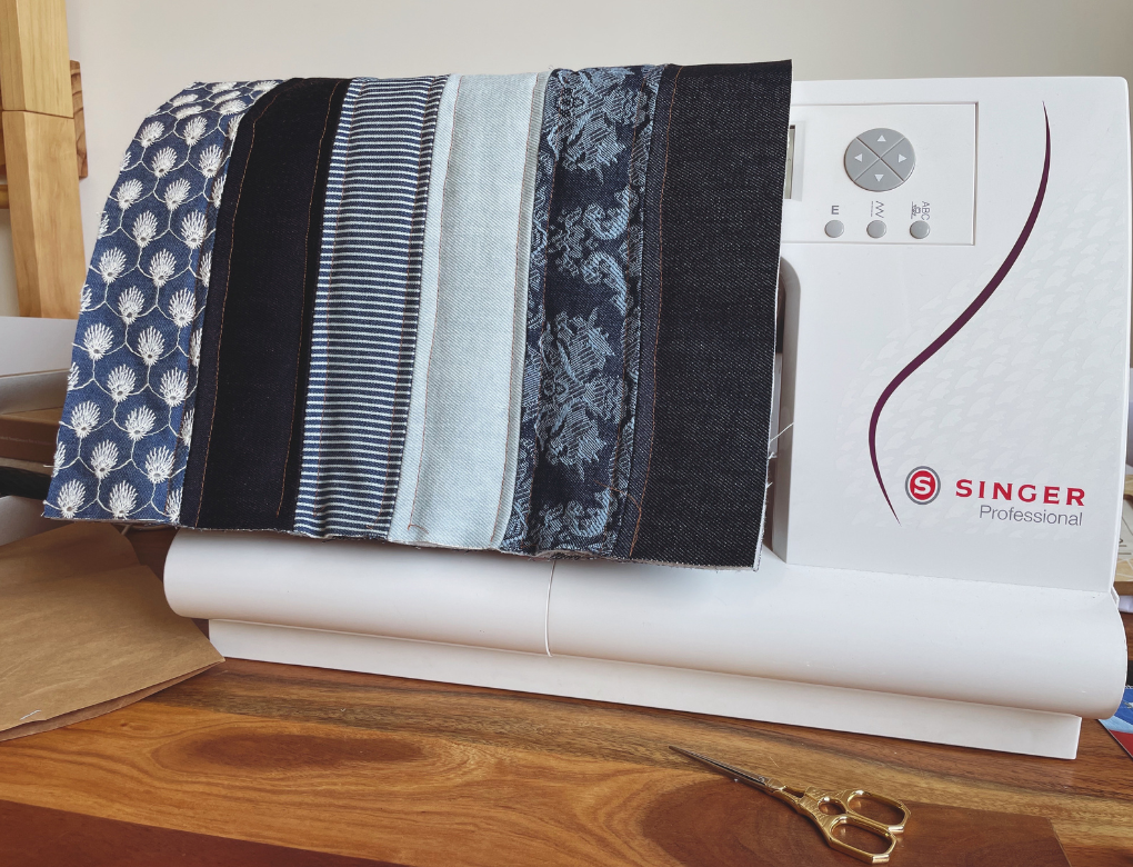 pannello quilting in denim