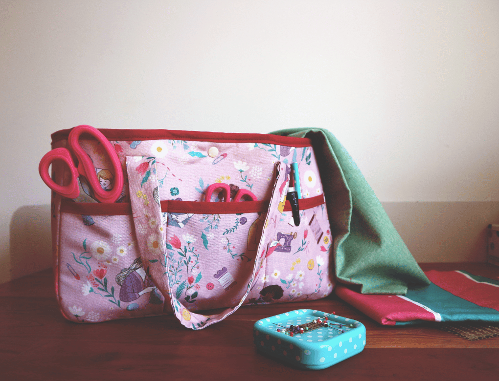 borsa organizer per il cucito o la maglia