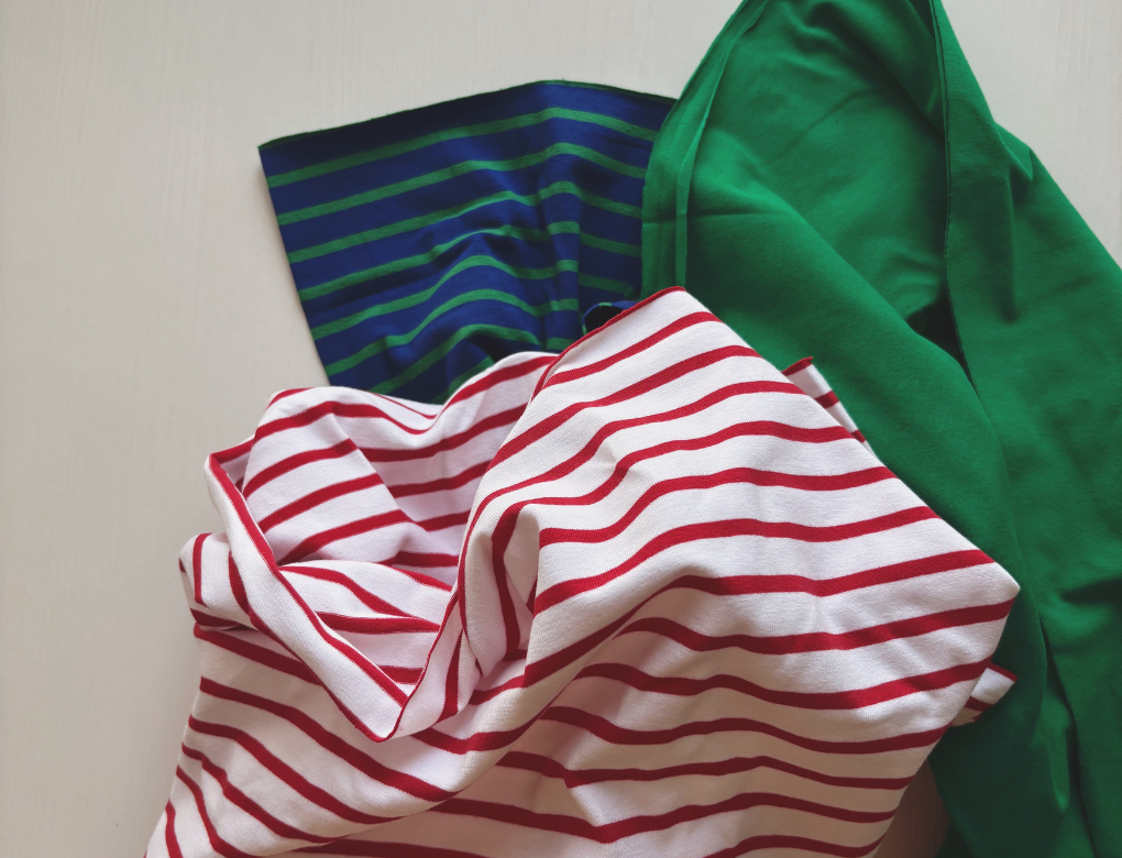 jersey di cotone a righe